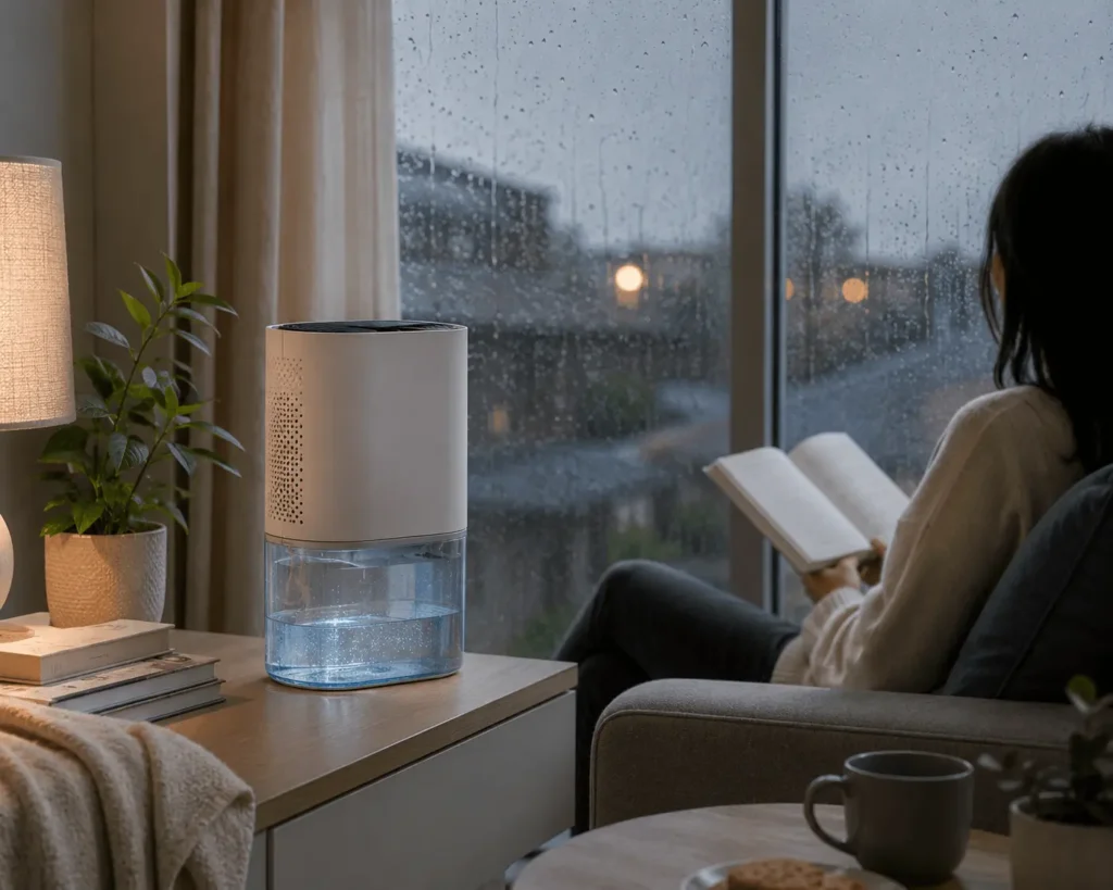 Compact home dehumidifier device