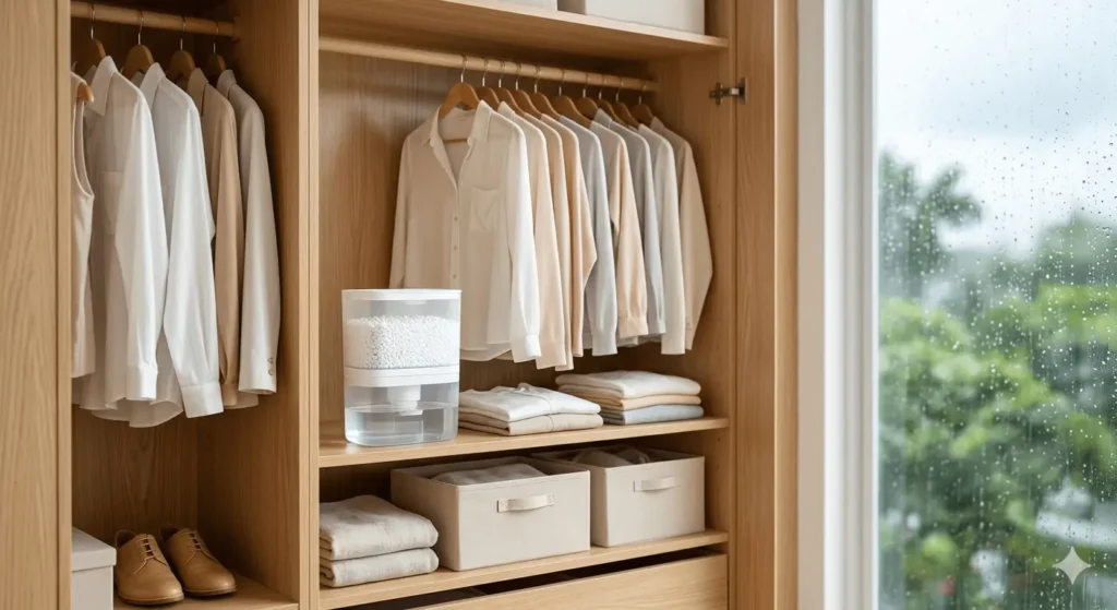 Moisture absorber for wardrobe